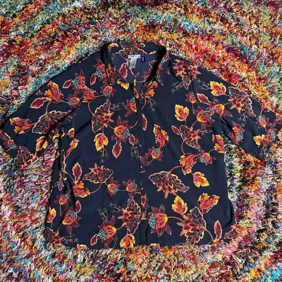 Catherine's | Tops | Catherines 2x Wp Art To Wear Top Button Front